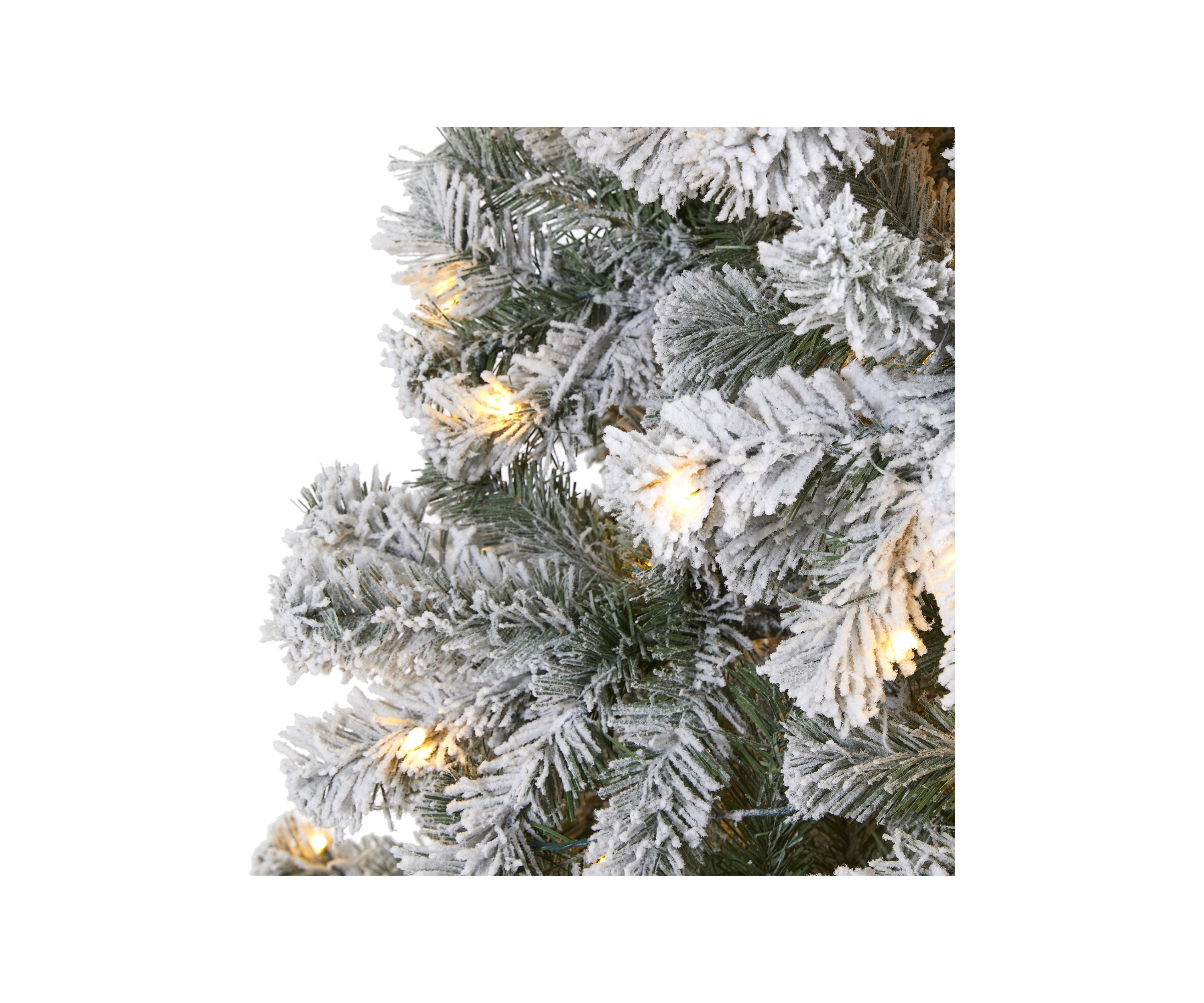 8 Foot Flocked West Virginia Fir Artificial Christmas Tree with 500 Clear LED Lights