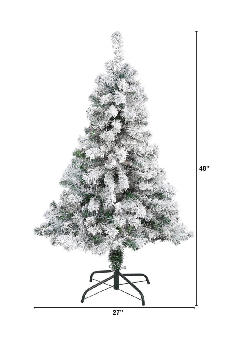 4 Foot Flocked Rock Springs Spruce Artificial Christmas Tree