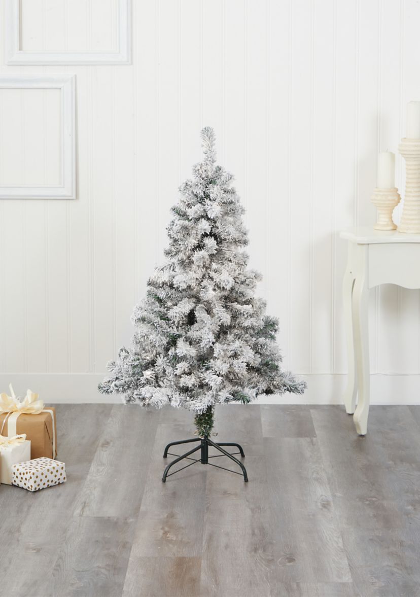 4 Foot Flocked Rock Springs Spruce Artificial Christmas Tree