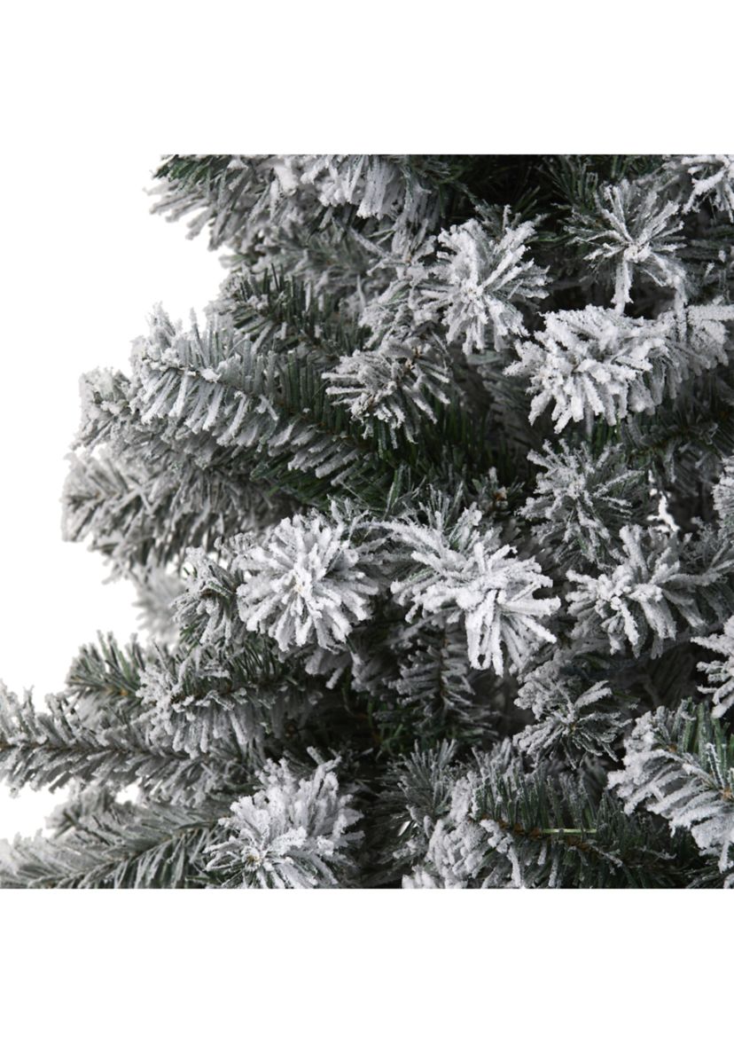 6 Foot Flocked Rock Springs Spruce Artificial Christmas Tree