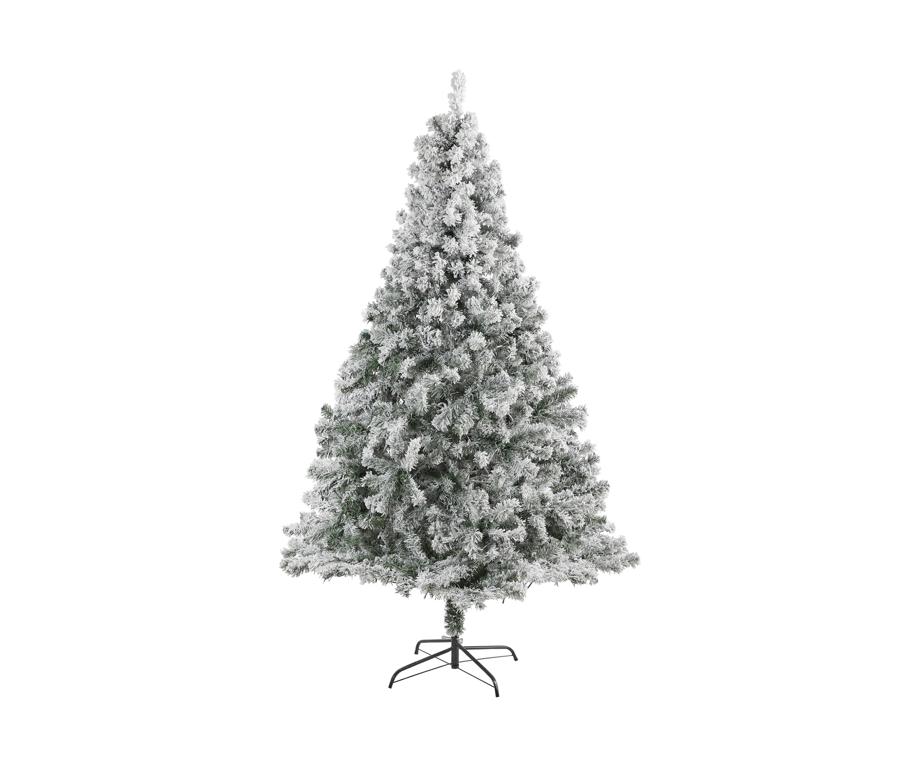 7 Foot Flocked Rock Springs Spruce Artificial Christmas Tree with 800 Bendable Branches