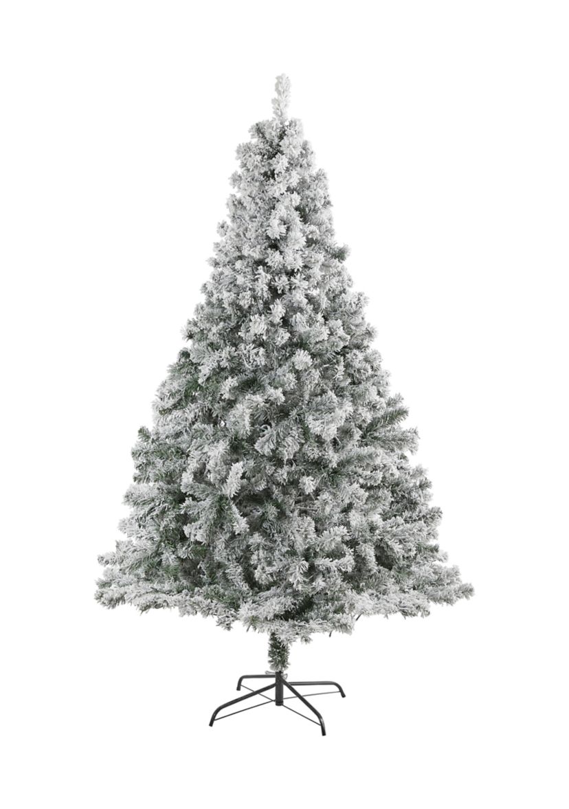 7 Foot Flocked Rock Springs Spruce Artificial Christmas Tree with 800 Bendable Branches