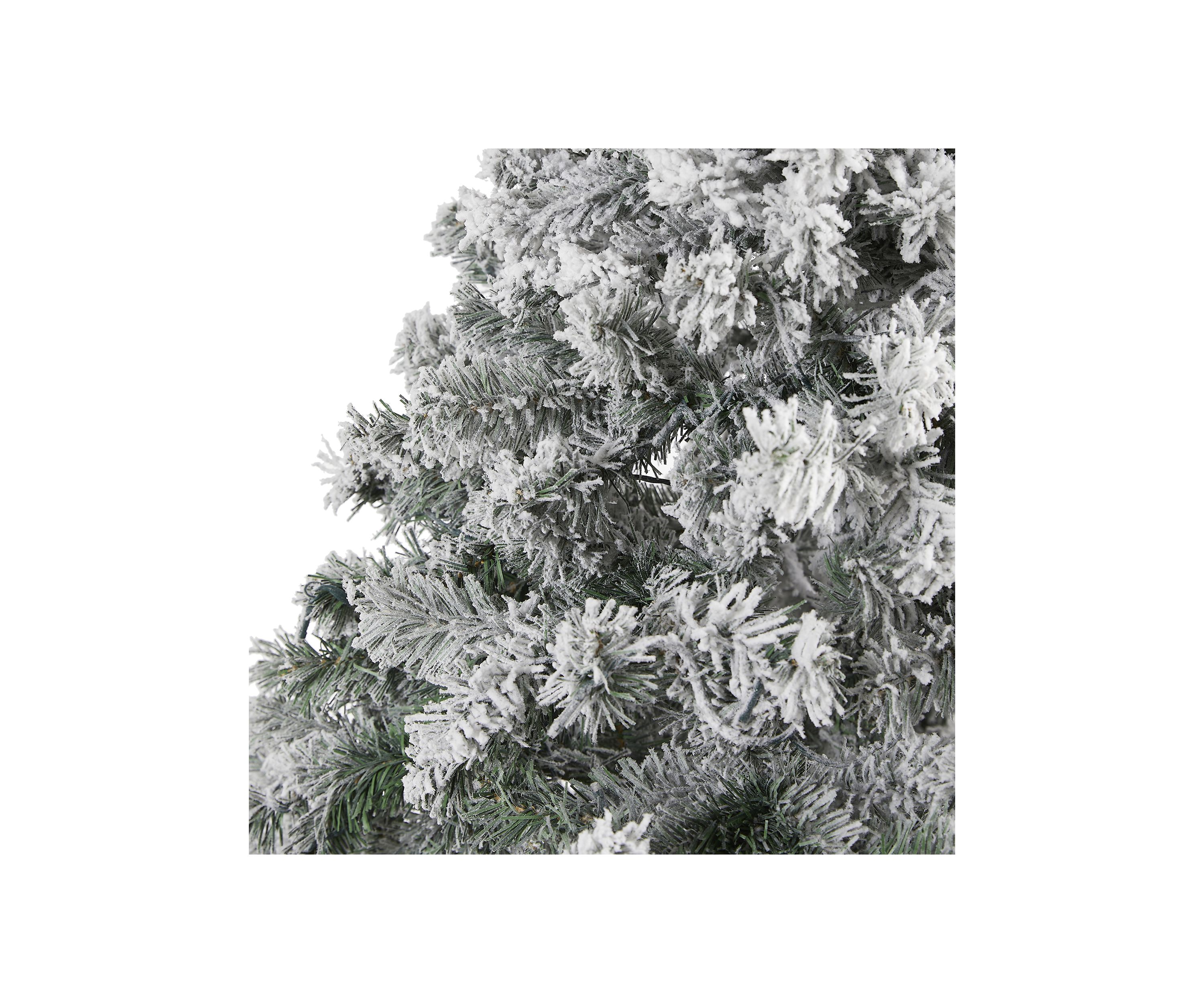 7 Foot Flocked Rock Springs Spruce Artificial Christmas Tree with 800 Bendable Branches