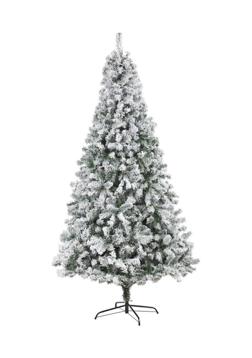 8 Foot Flocked Rock Springs Spruce Artificial Christmas Tree
