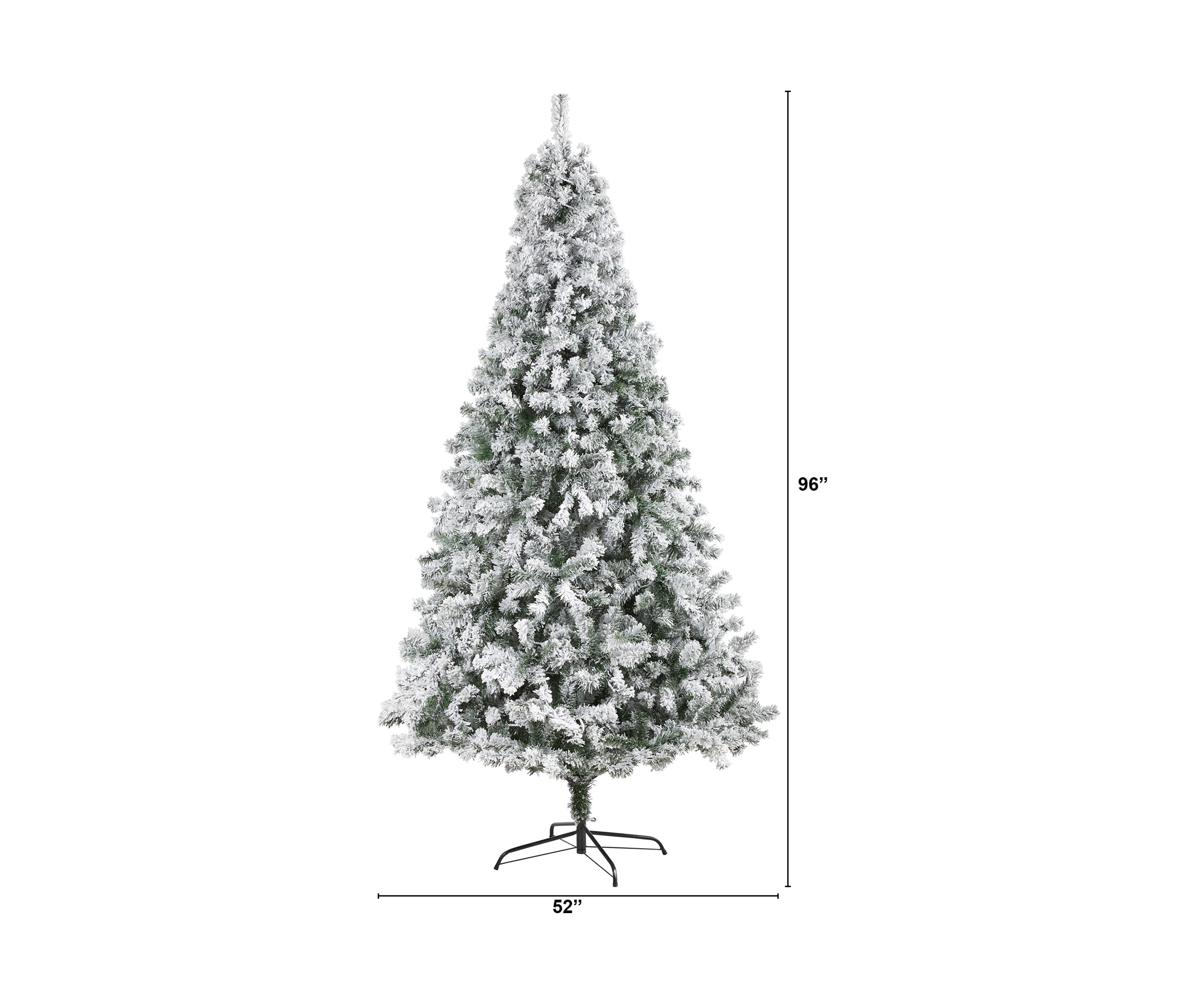 8 Foot Flocked Rock Springs Spruce Artificial Christmas Tree