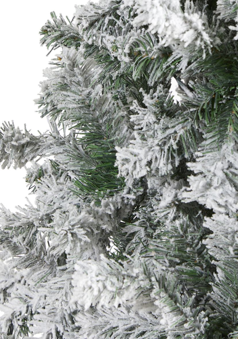 8 Foot Flocked Rock Springs Spruce Artificial Christmas Tree