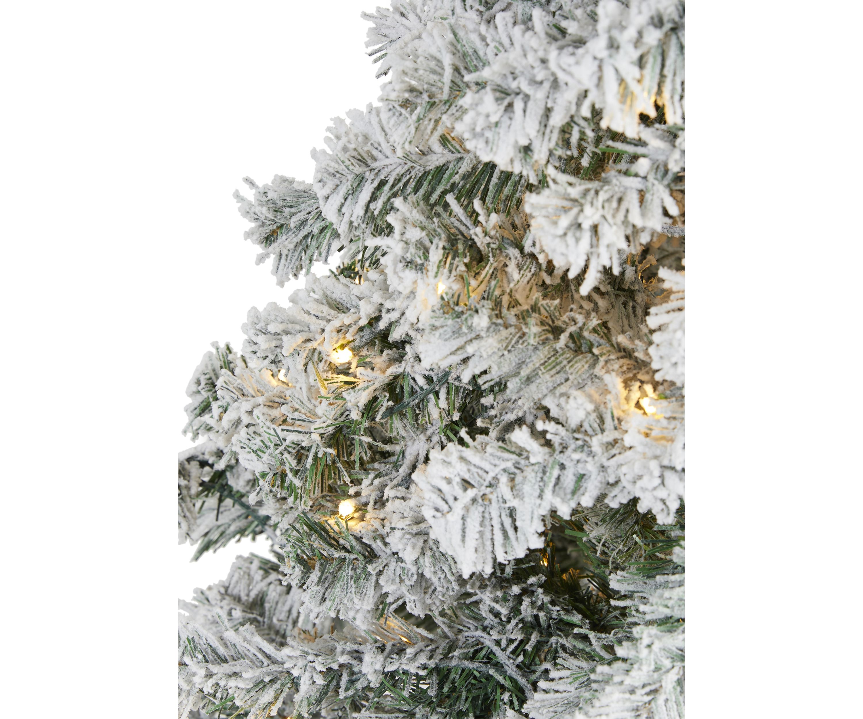 5 Foot Flocked Rock Springs Spruce Artificial Christmas Tree with 150 Clear LED Lights