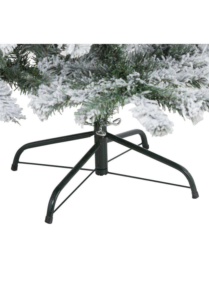 5 Foot Flocked Rock Springs Spruce Artificial Christmas Tree with 150 Clear LED Lights