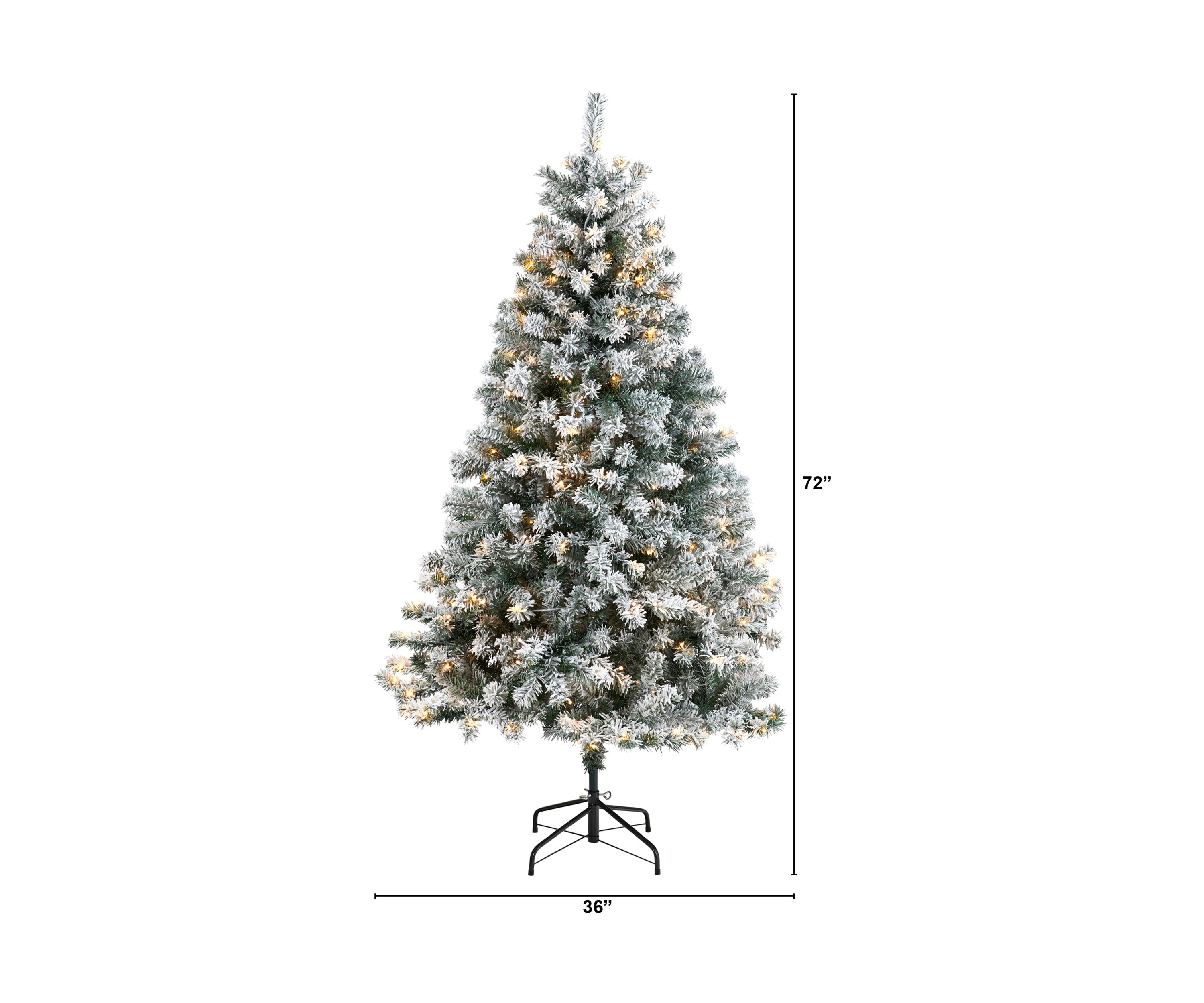 6 Foot Flocked Rock Springs Spruce Artificial Christmas Tree with 250 Clear LED Lights