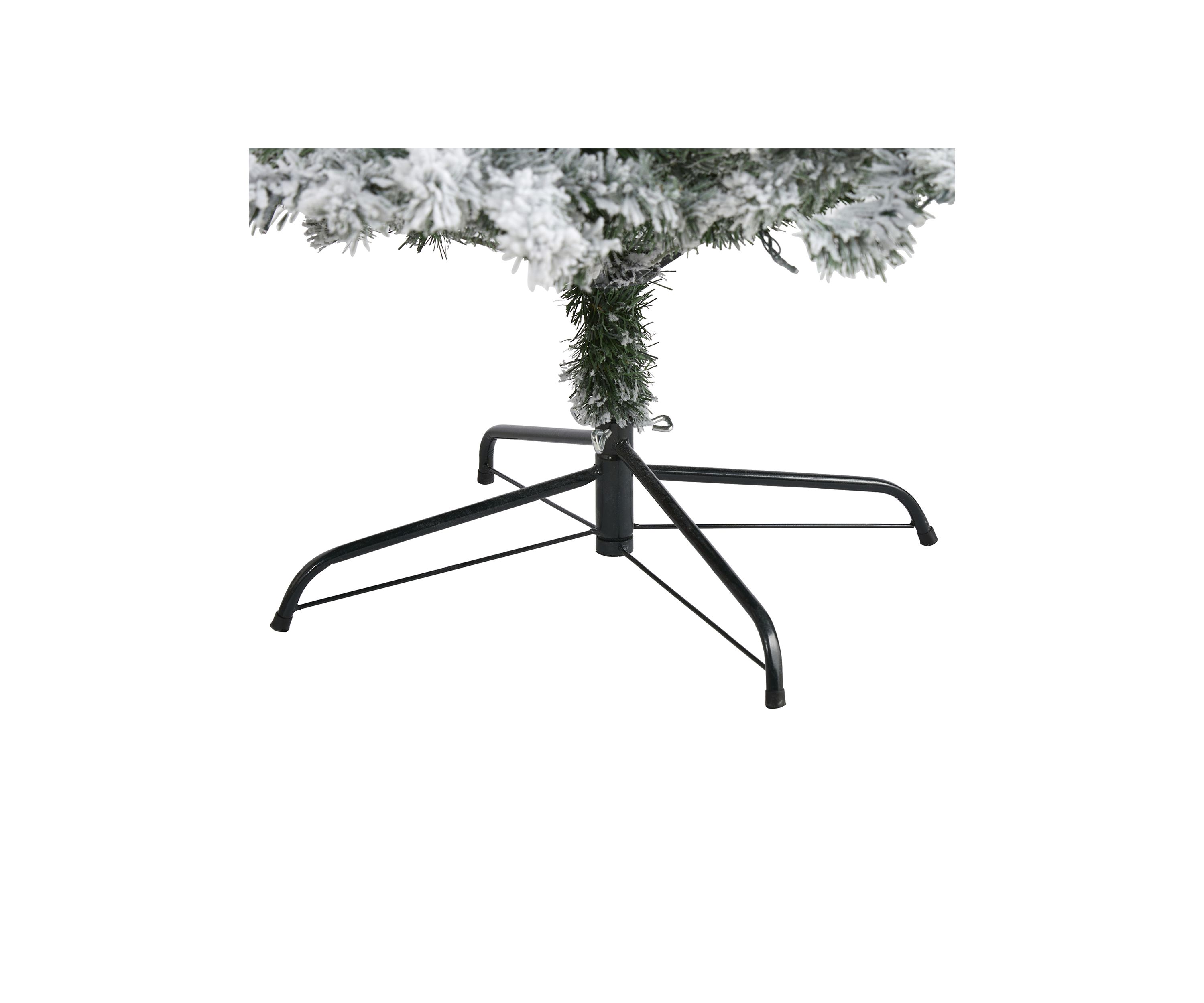 8 Foot Flocked Rock Springs Spruce Artificial Christmas Tree with 500 Clear LED Lights and 1186 Bendable Branches