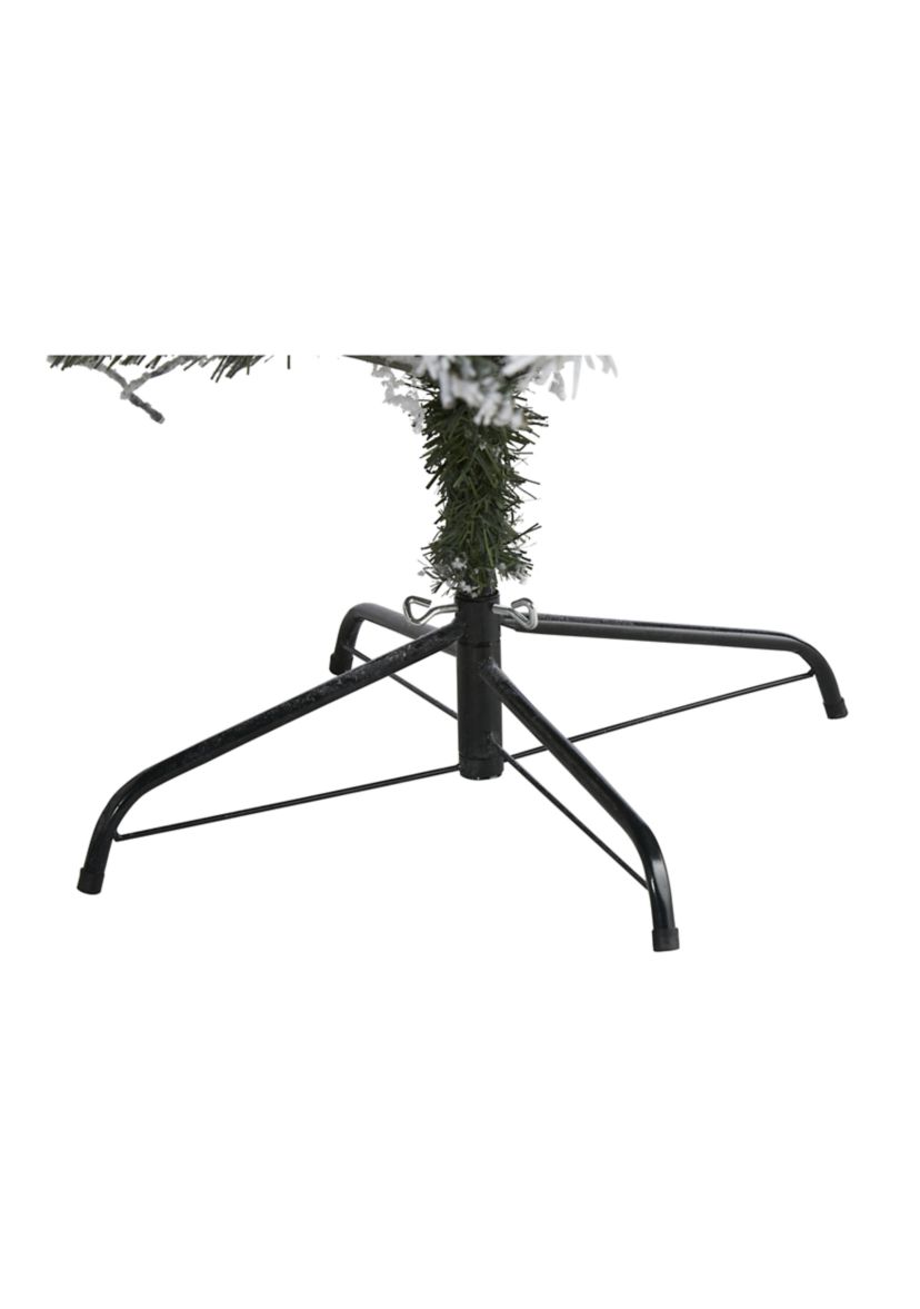 7 Foot Flocked White River Mountain Pine Artificial Christmas Tree with Pinecones