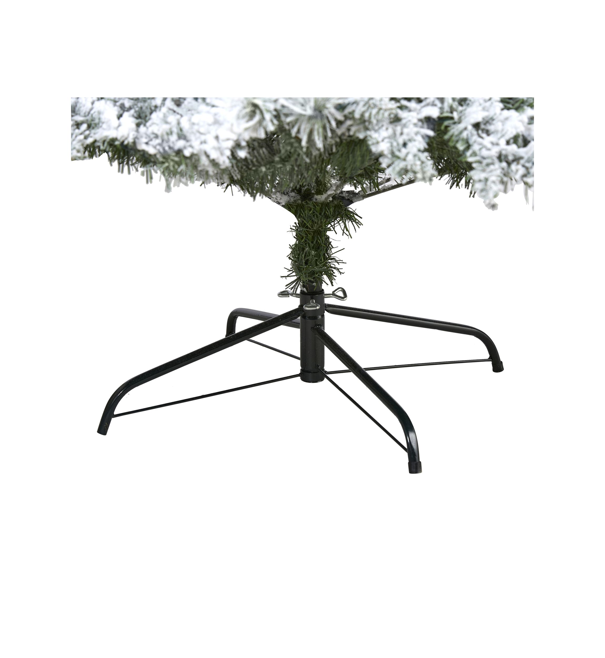8 Foot Flocked White River Mountain Pine Artificial Christmas Tree with Pinecones