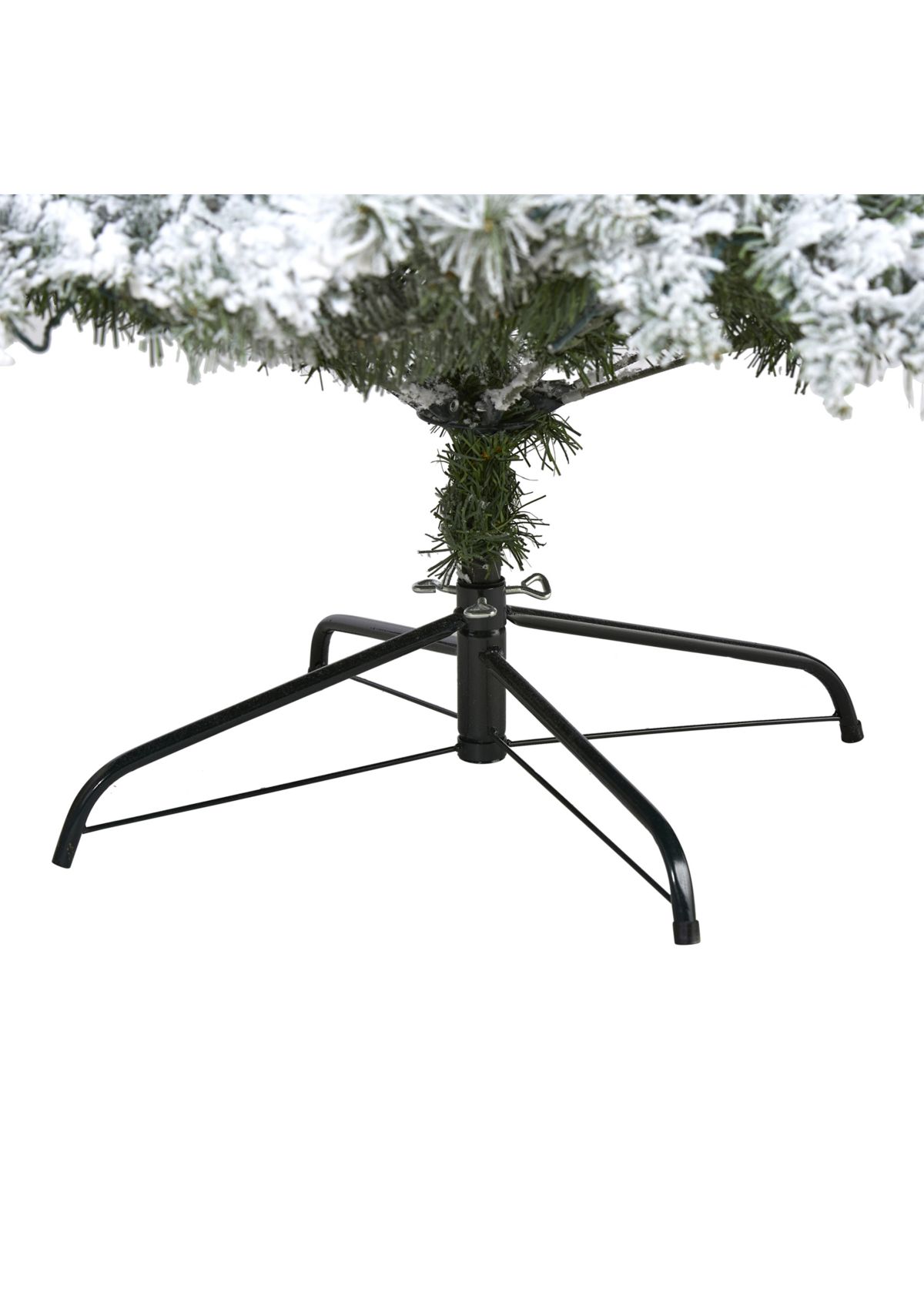 8 Foot Flocked White River Mountain Pine Artificial Christmas Tree with Pinecones and 500 Clear LED Lights