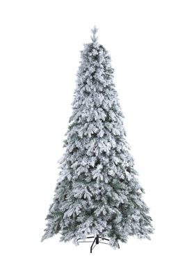 8 Foot Flocked Vermont Mixed Pine Artificial Christmas Tree with 600 LED Lights