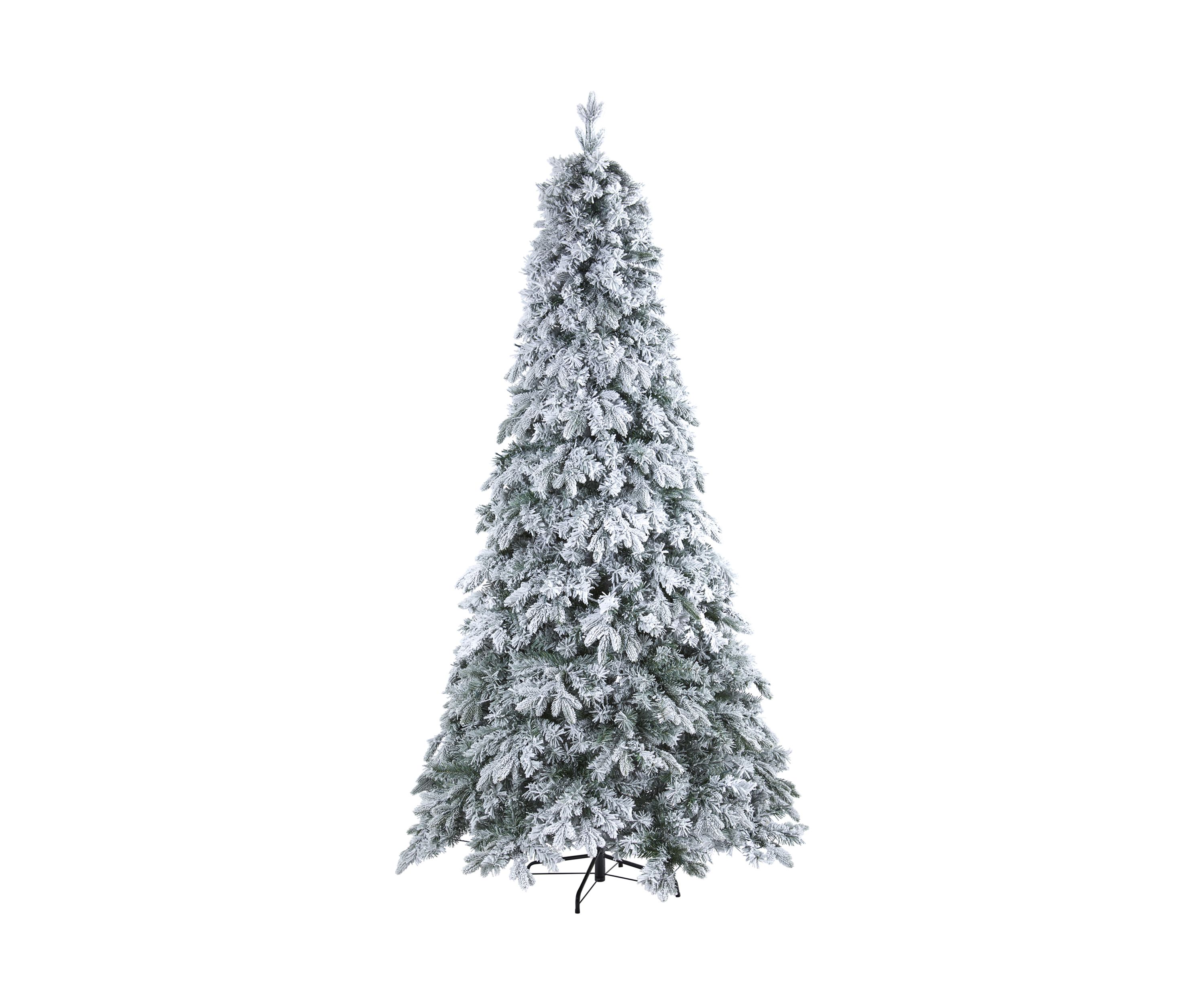 8 Foot Flocked Vermont Mixed Pine Artificial Christmas Tree with 600 LED Lights