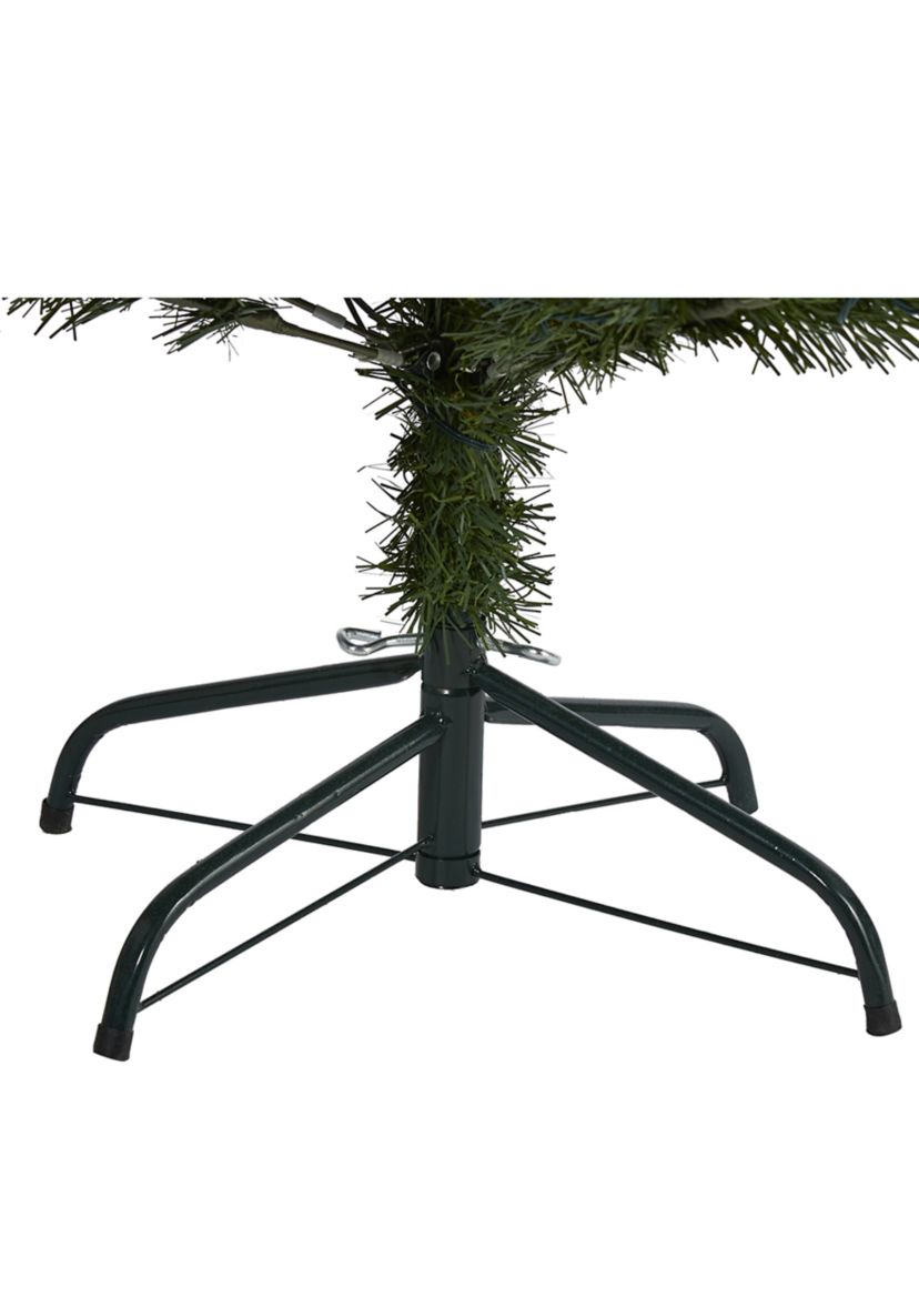 6 Foot Rocky Mountain Spruce Artificial Christmas Tree with Pinecones and 250 Clear LED Lights