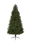 7.5 Foot Rocky Mountain Spruce Artificial Christmas Tree with Pinecones and 400 Clear LED Lights