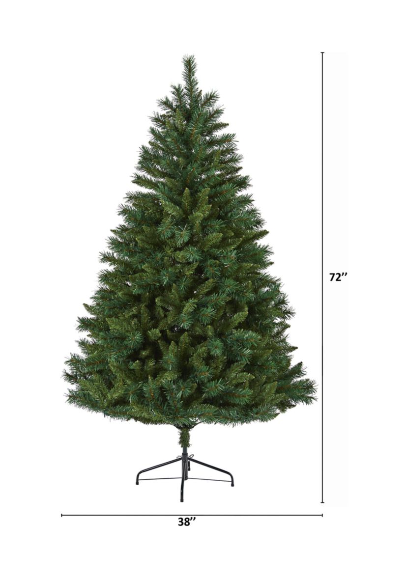 6 Foot Rocky Mountain Mixed Pine Artificial Christmas Tree with 300 LED Lights