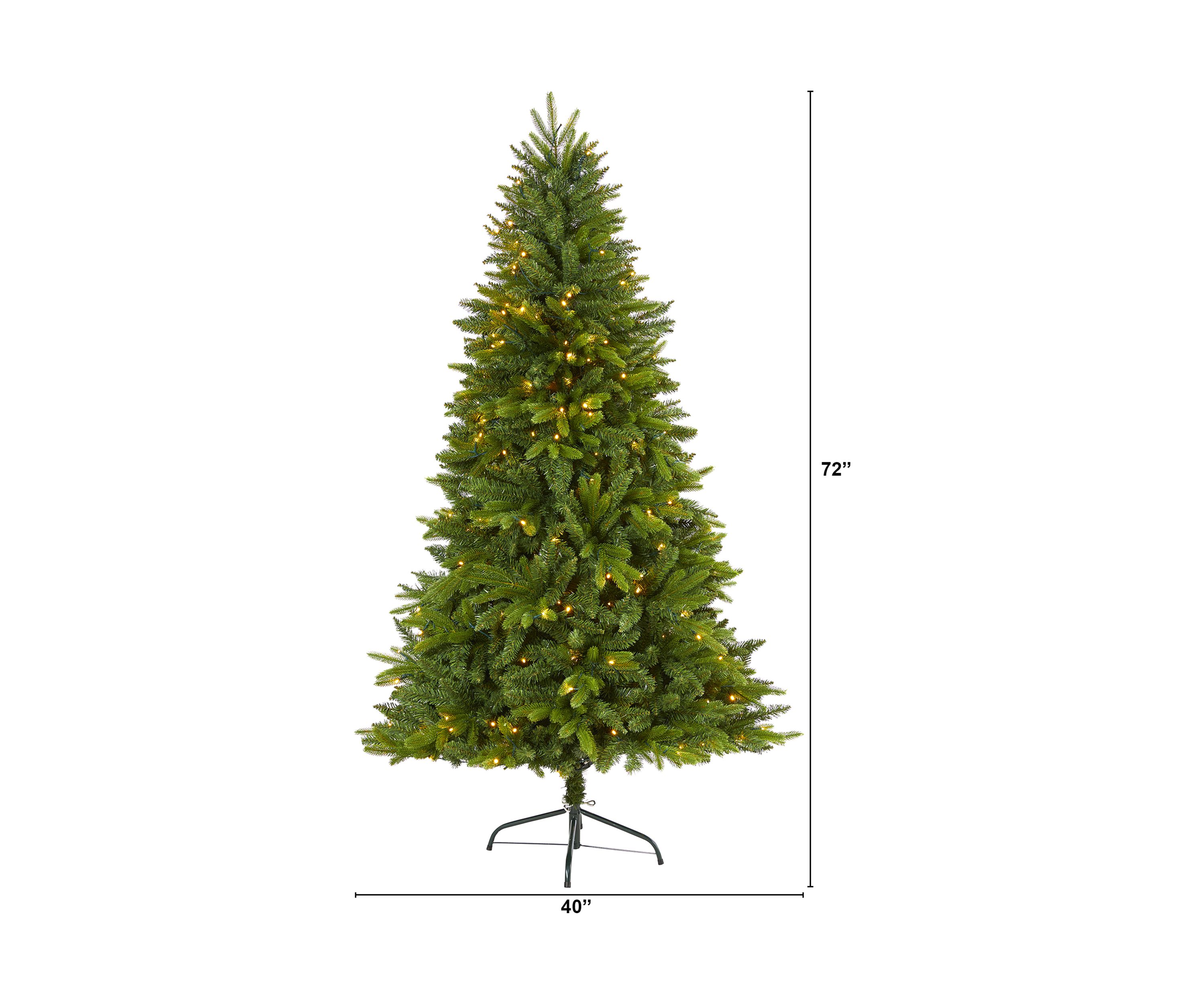 6 Foot Sun Valley Fir Artificial Christmas Tree with 300 Clear LED Lights