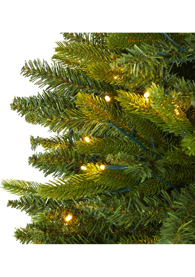 6 Foot Sun Valley Fir Artificial Christmas Tree with 300 Clear LED Lights