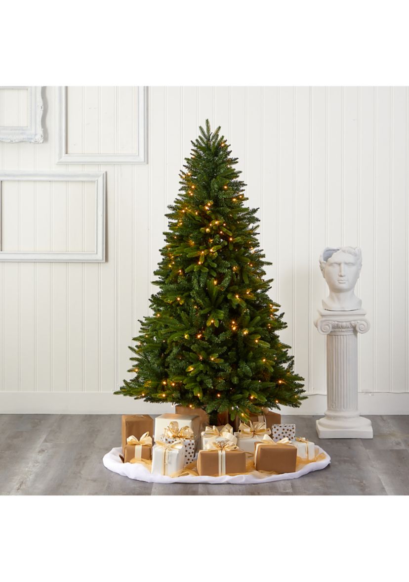 6 Foot Sun Valley Fir Artificial Christmas Tree with 300 Clear LED Lights
