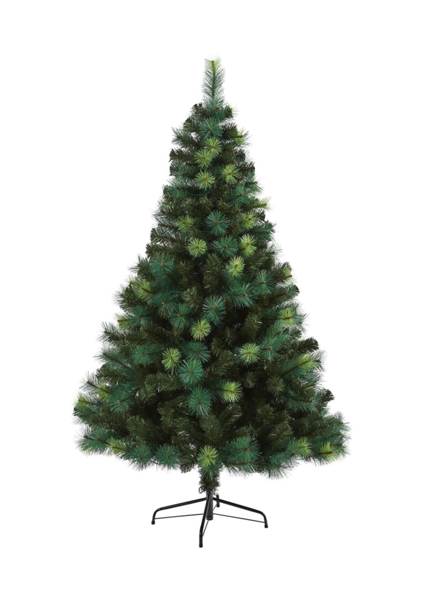 6 Foot Assorted Green Scotch Pine Artificial Christmas Tree with 250 LED Lights