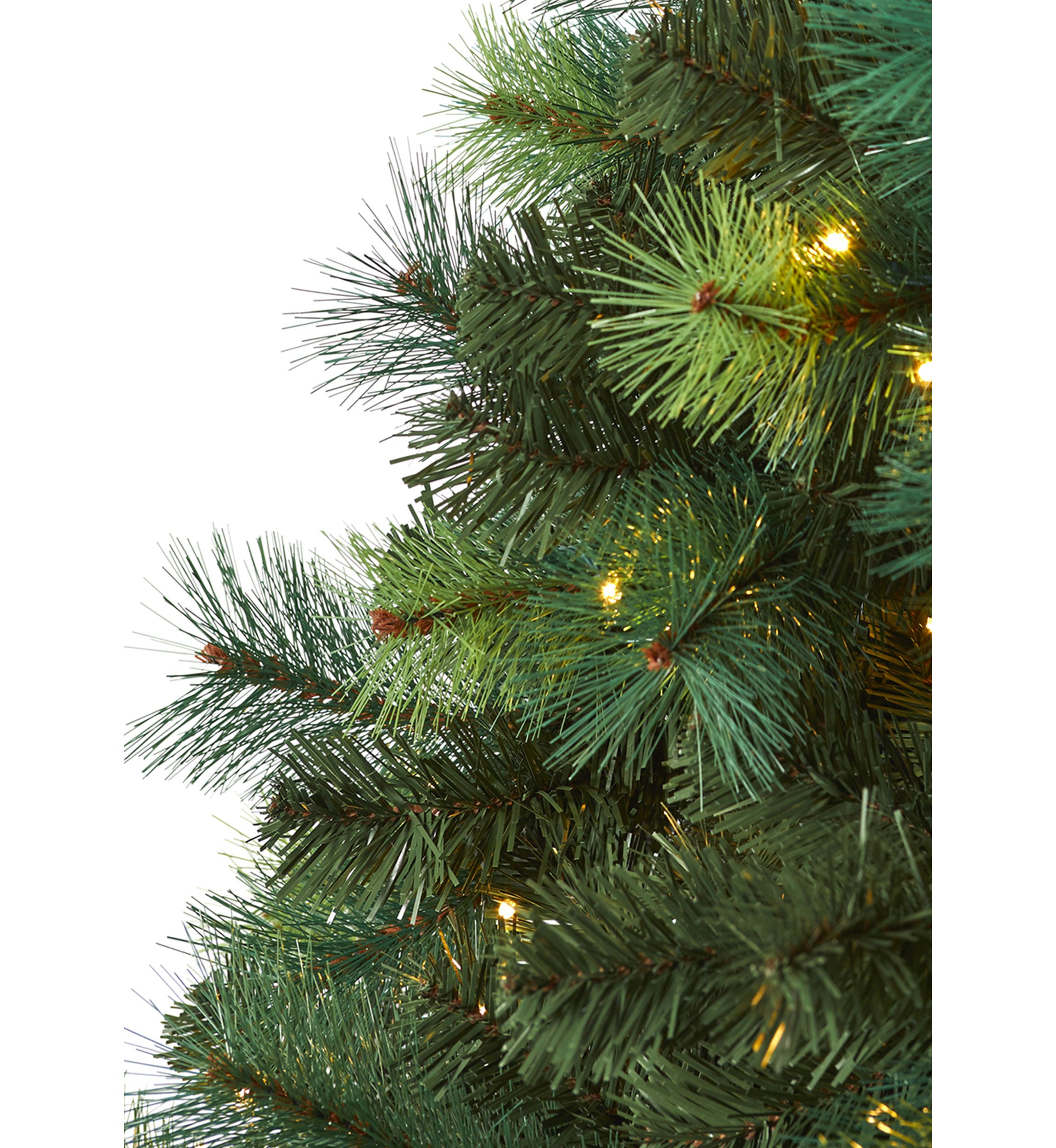 6 Foot Assorted Green Scotch Pine Artificial Christmas Tree with 250 LED Lights