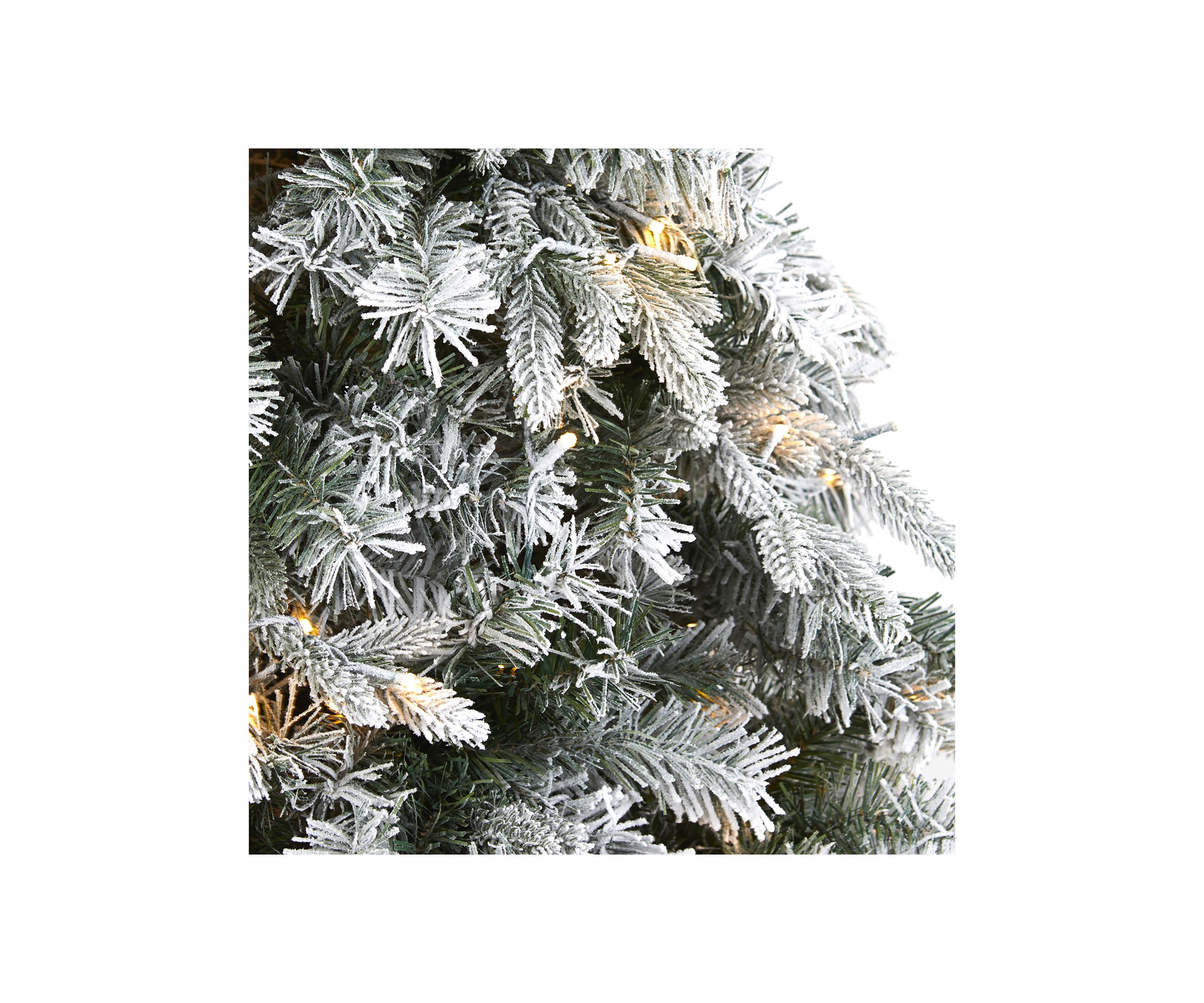 5 Foot Flocked Vermont Mixed Pine Artificial Christmas Tree with 150 Clear LED Lights