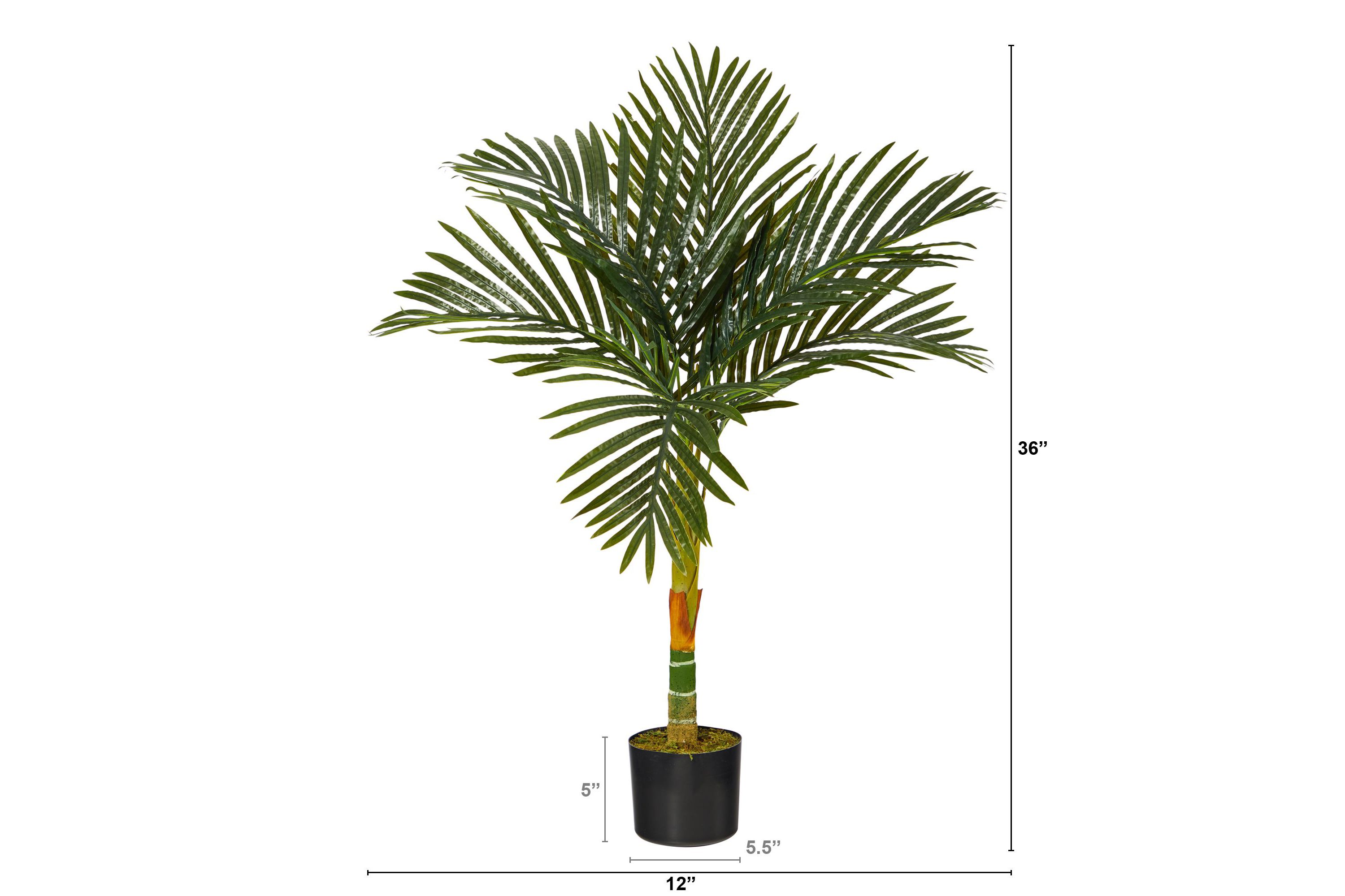 3-Foot Golden Cane Artificial Palm Tree