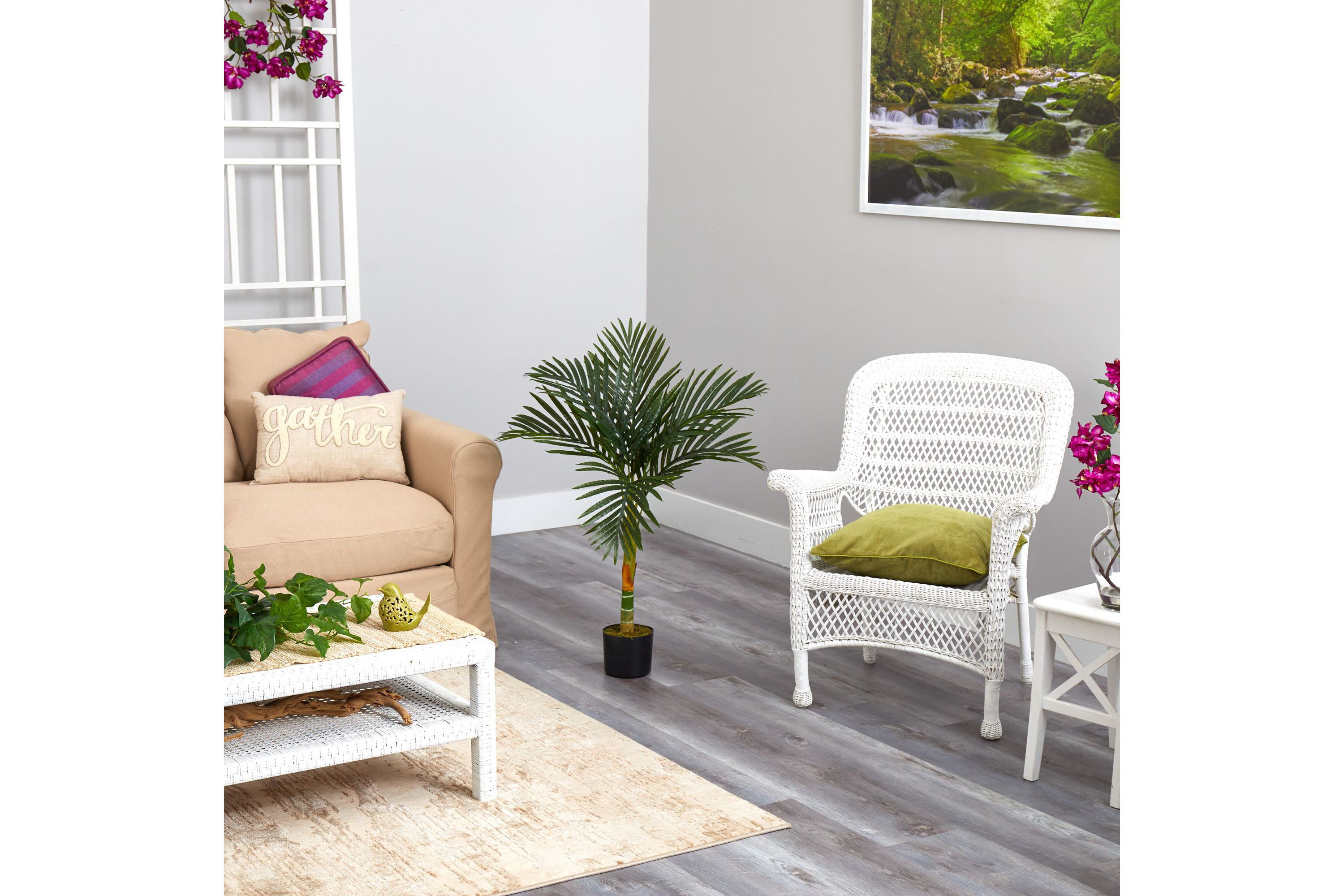 3-Foot Golden Cane Artificial Palm Tree