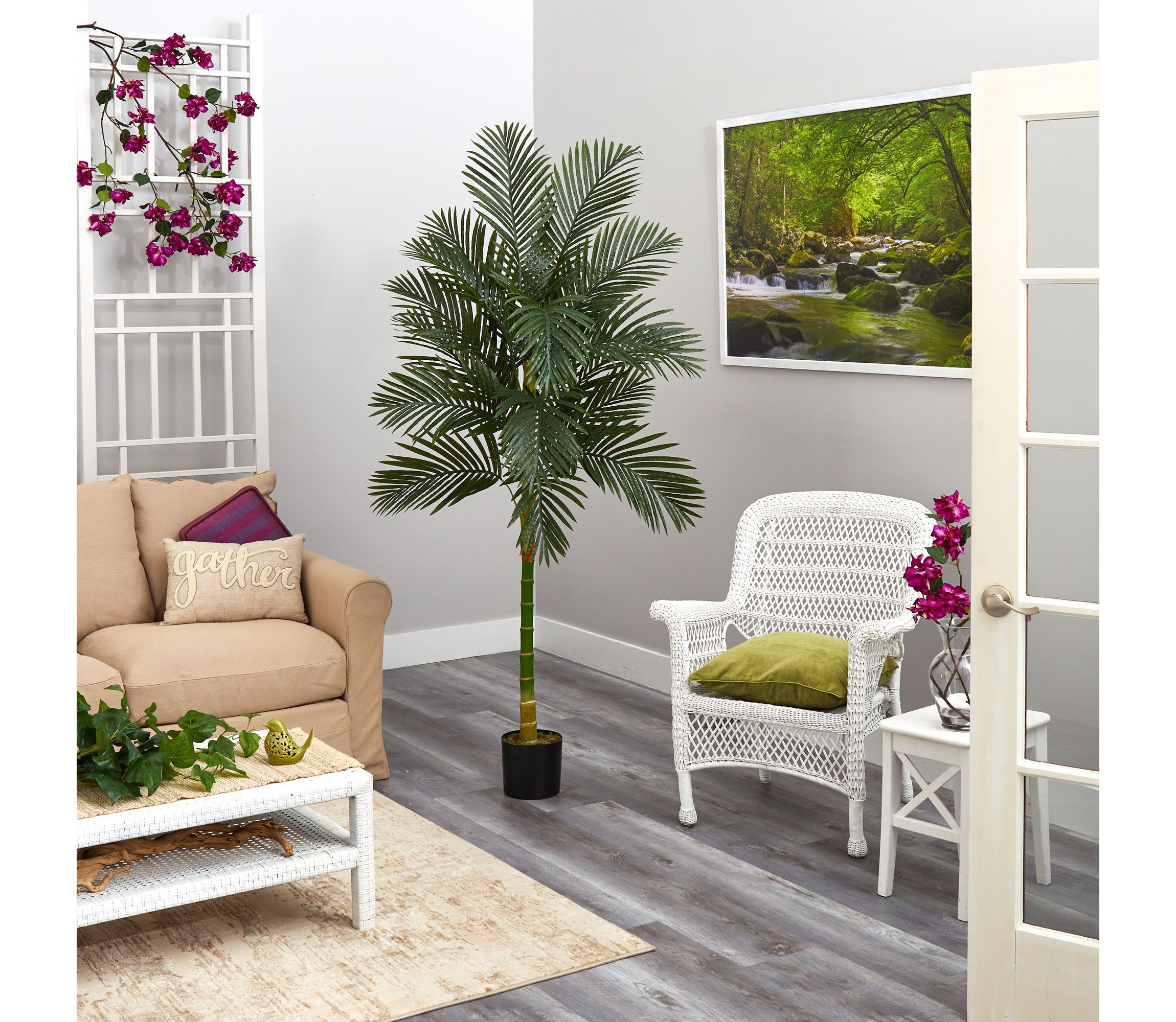 7-Foot Golden Cane Artificial Palm Tree