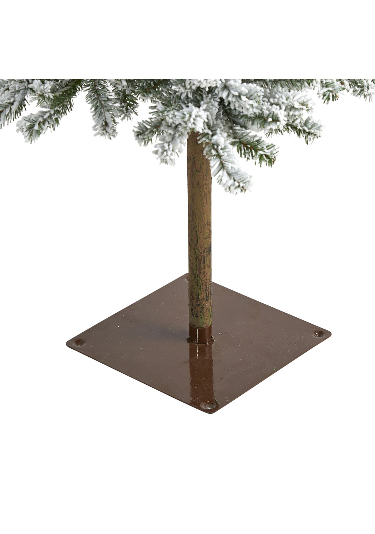 6 Foot Flocked Alpine Christmas Artificial Tree with 200 Lights and 580 Bendable Branches