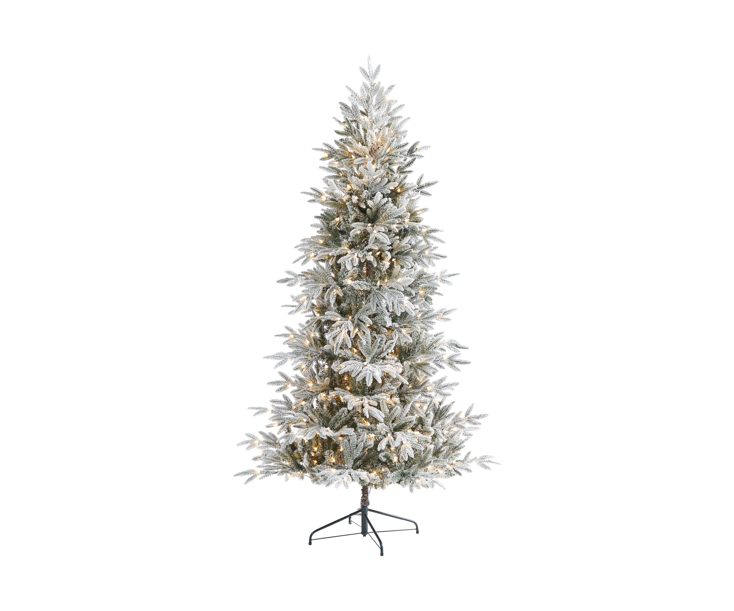 7.5 Foot Flocked Manchester Spruce Artificial Christmas Tree with 450 Lights and 949 Bendable Branches