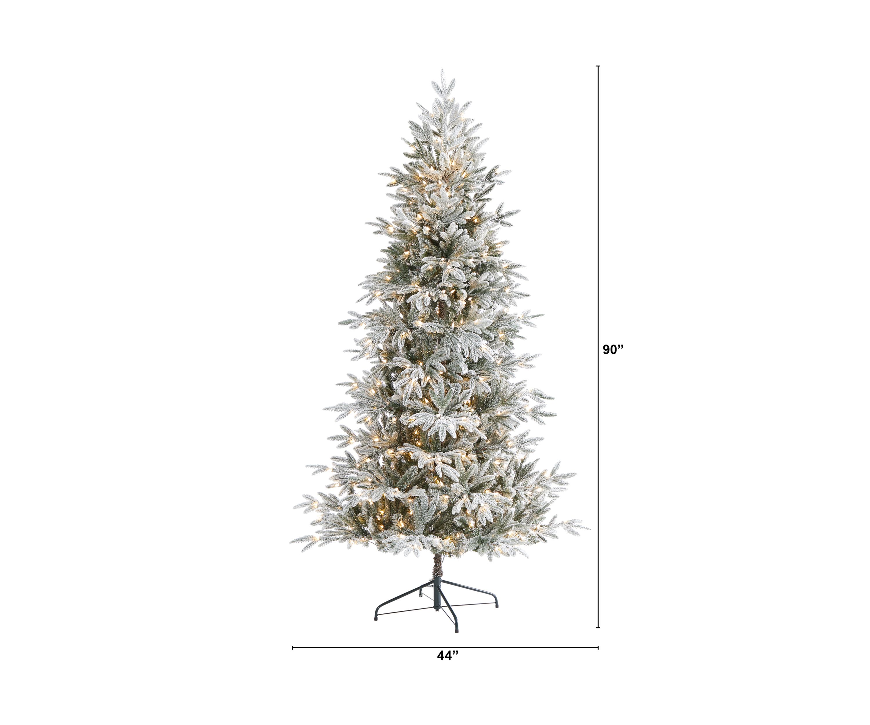 7.5 Foot Flocked Manchester Spruce Artificial Christmas Tree with 450 Lights and 949 Bendable Branches
