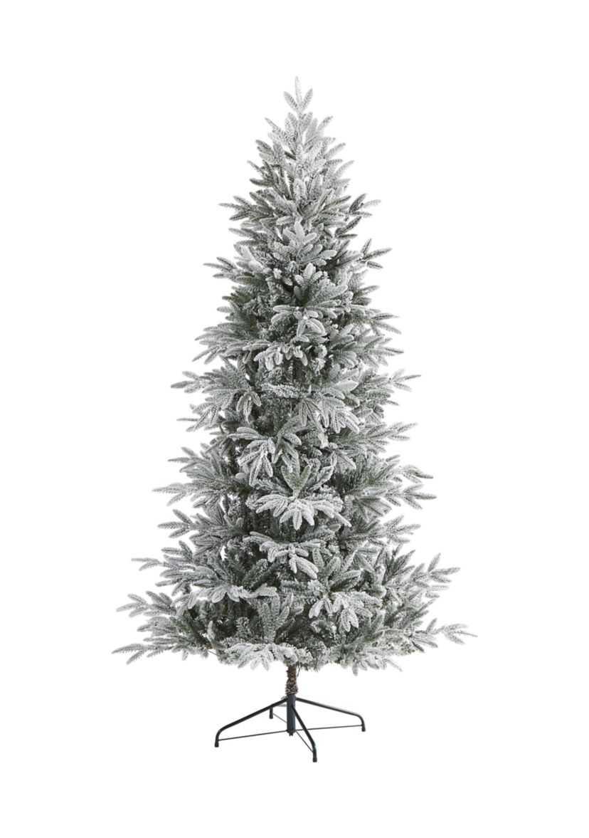7.5 Foot Flocked Manchester Spruce Artificial Christmas Tree with 450 Lights and 949 Bendable Branches