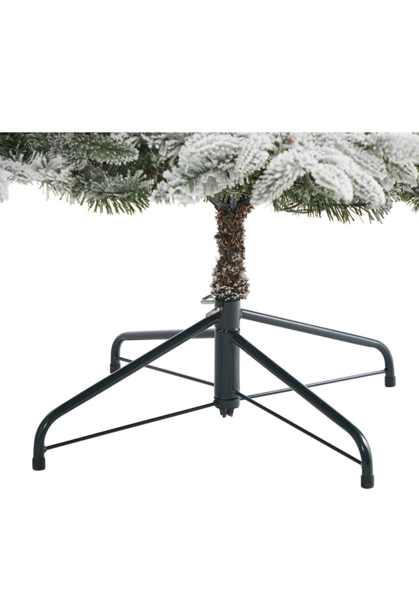7.5 Foot Flocked Manchester Spruce Artificial Christmas Tree with 450 Lights and 949 Bendable Branches