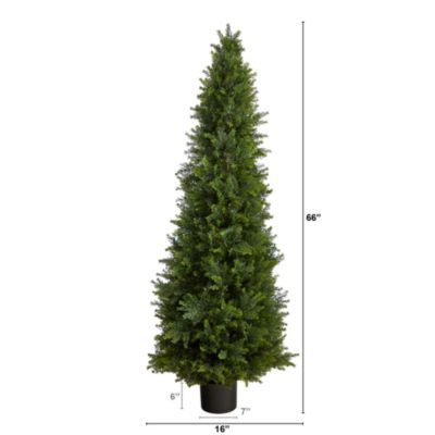5.5-Foot Cypress Cone Topiary Artificial Tree UV Resistant (Indoor/Outdoor)
