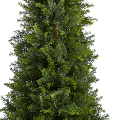 5.5-Foot Cypress Cone Topiary Artificial Tree UV Resistant (Indoor/Outdoor)