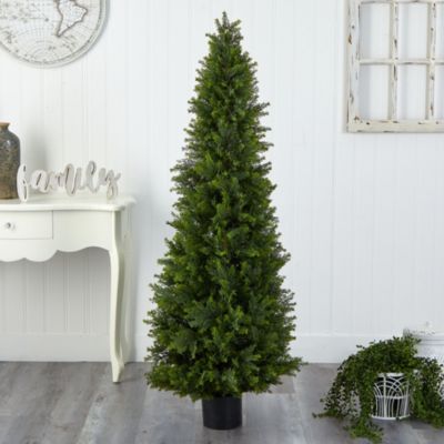 5.5-Foot Cypress Cone Topiary Artificial Tree UV Resistant (Indoor/Outdoor)