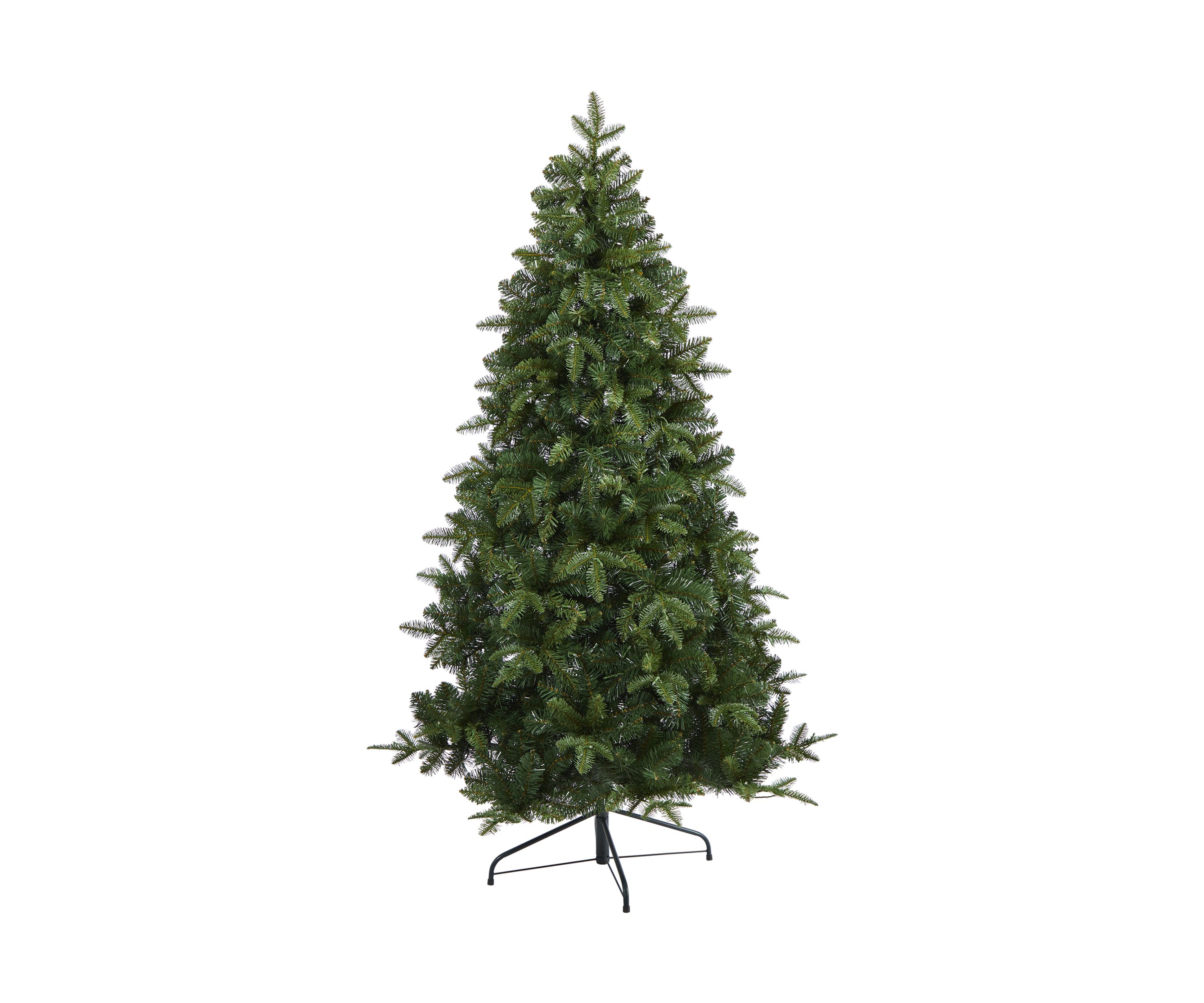 6 Foot Grand Teton Spruce Flat Back Artificial Christmas Tree with 180 Clear LED Lights and 727 Bendable Branches