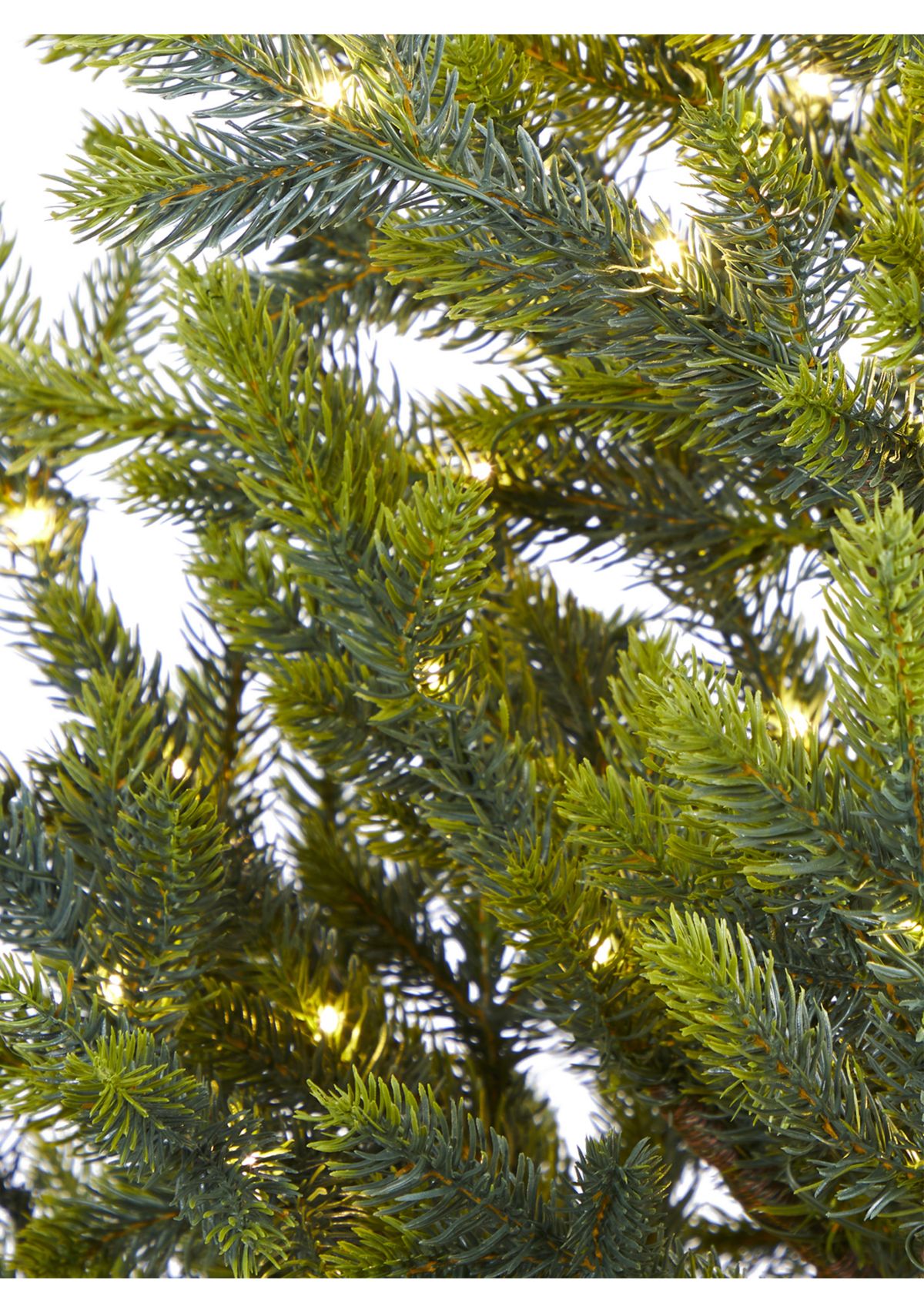 5 Foot Fraser Fir “Natural Look” Artificial Christmas Tree with 200 Clear LED Lights, a Burlap Base and 853 Bendable Branches