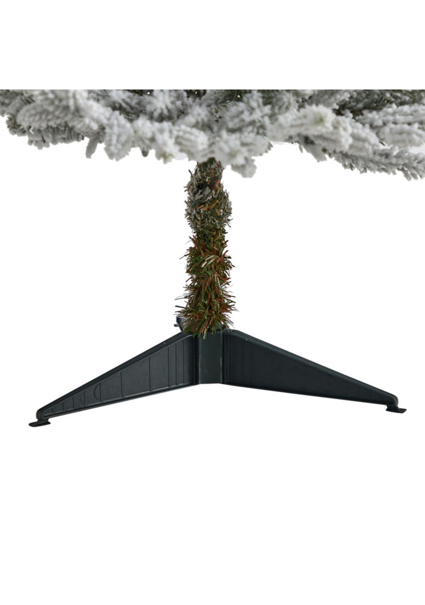 3 Foot Flocked Fraser Fir Artificial Christmas Tree with 200 Warm White Lights and 481 Bendable Branches