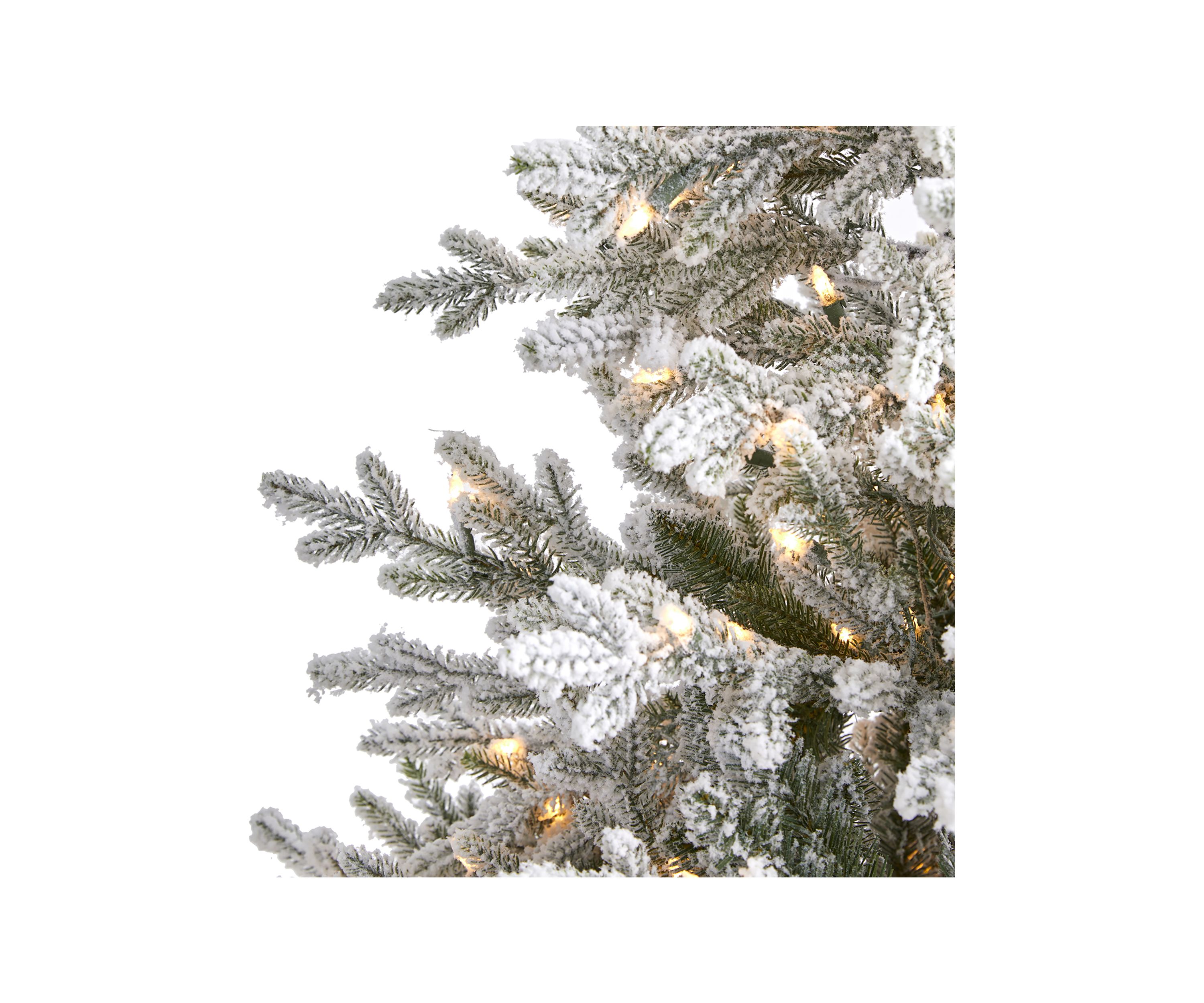 6 Foot Flocked Fraser Fir Artificial Christmas Tree with 500 Warm White Lights and 236 Bendable Branches