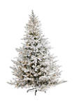 8 Foot Flocked Fraser Fir Artificial Christmas Tree with 800 Warm White Lights and 4892 Bendable Branches