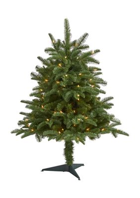 3-Foot South Carolina Spruce Artificial Christmas Tree with 100 White Warm Light and 458 Bendable Branches