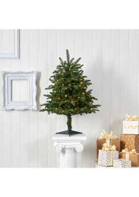 3-Foot South Carolina Spruce Artificial Christmas Tree with 100 White Warm Light and 458 Bendable Branches