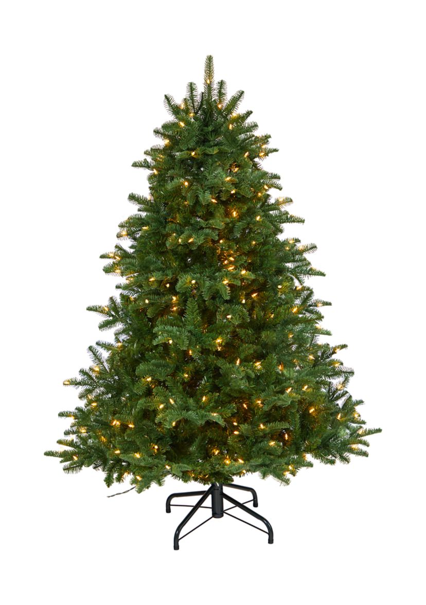 5 Foot South Carolina Spruce Artificial Christmas Tree with 300 White Warm Lights and 1370 Bendable Branches