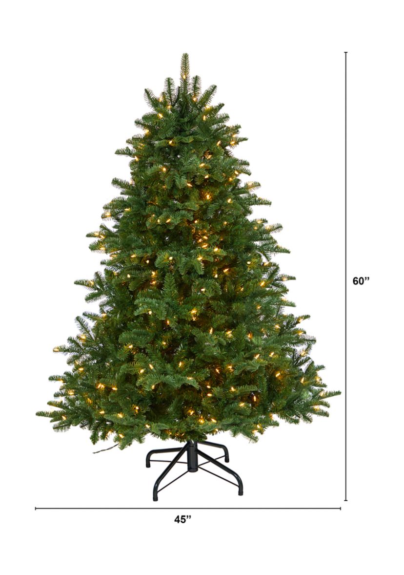 5 Foot South Carolina Spruce Artificial Christmas Tree with 300 White Warm Lights and 1370 Bendable Branches