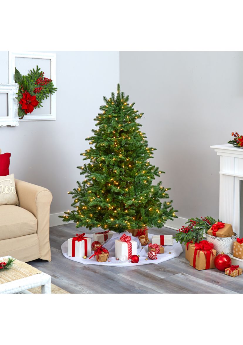 5 Foot South Carolina Spruce Artificial Christmas Tree with 300 White Warm Lights and 1370 Bendable Branches