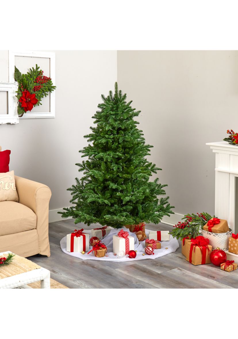 5 Foot South Carolina Spruce Artificial Christmas Tree with 300 White Warm Lights and 1370 Bendable Branches